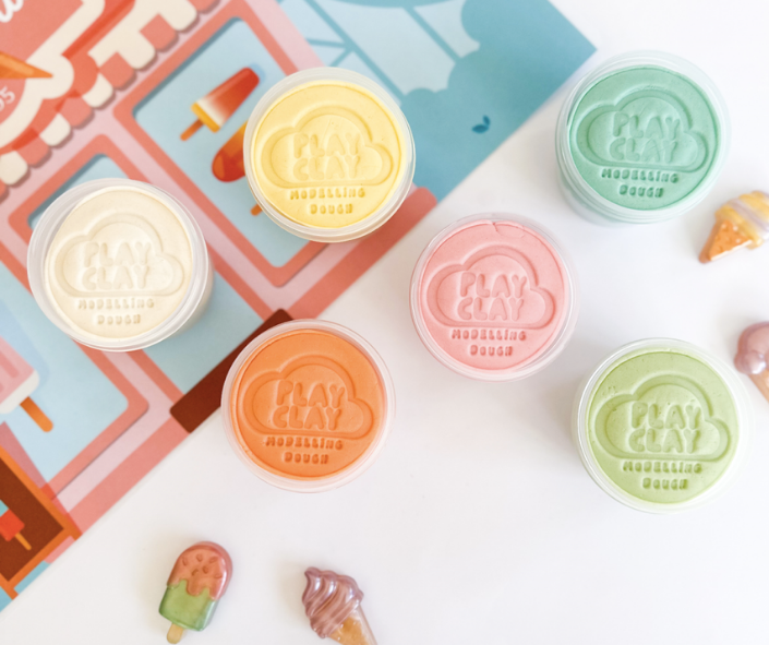 Colourful playdough - ice cream theme Colourful playdough - ice cream theme