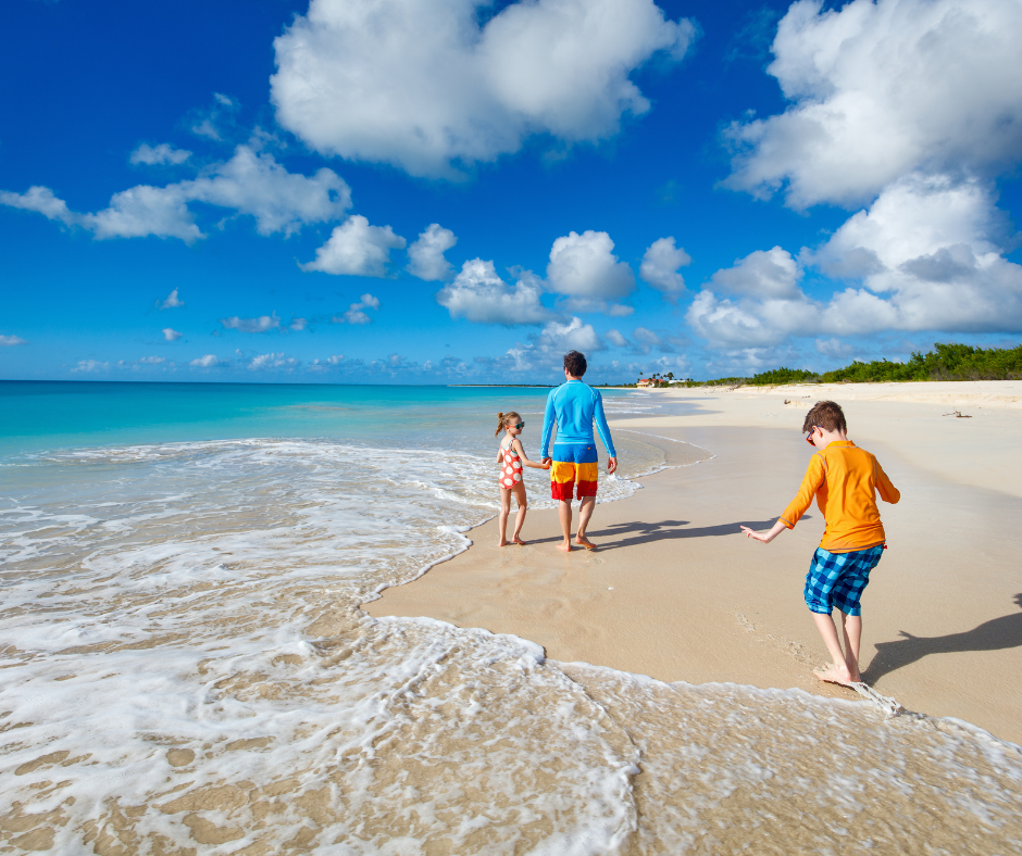 Children are playing on the beach